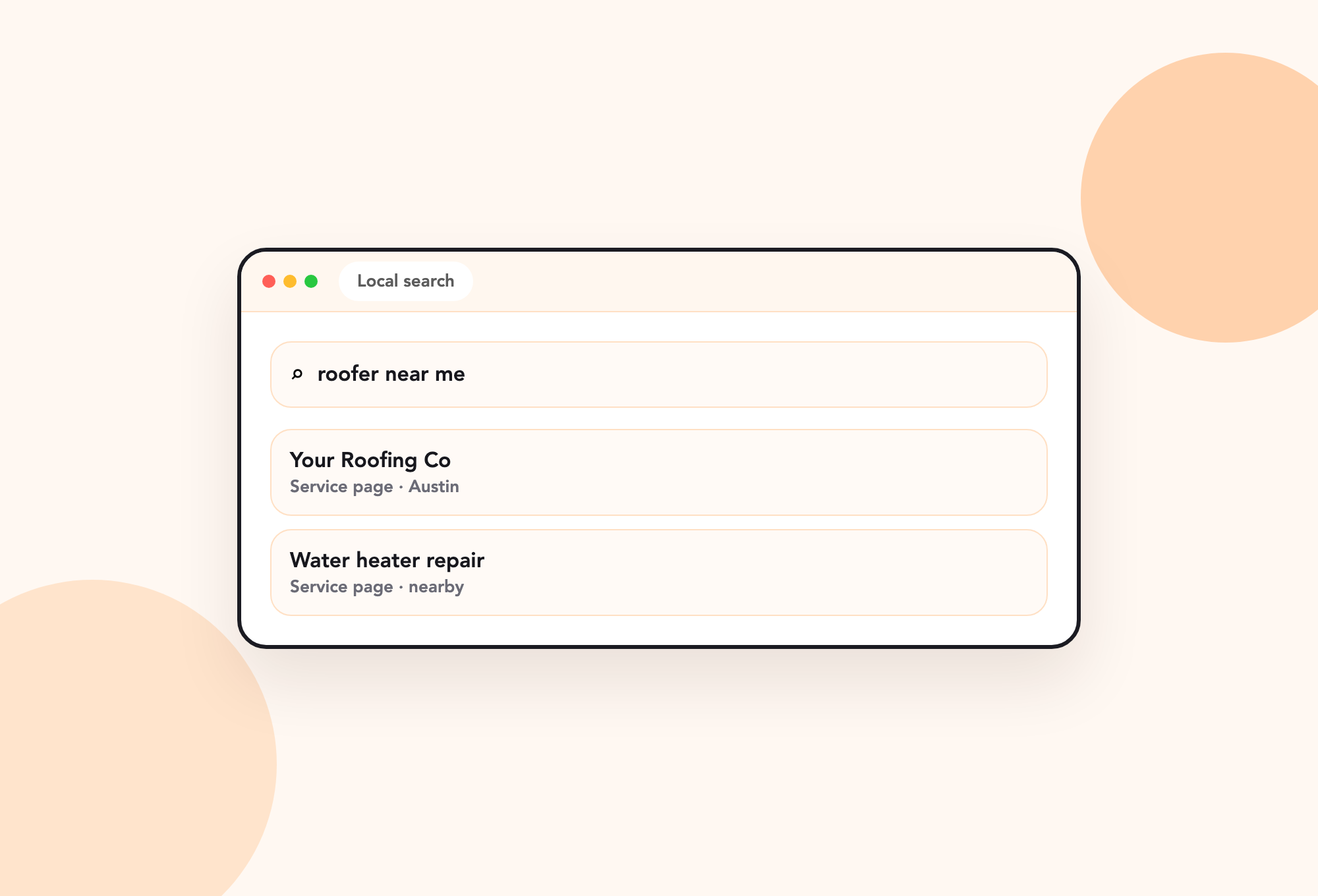 Local Search interface preview